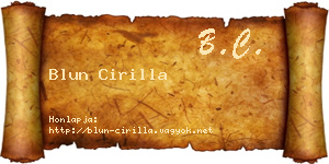 Blun Cirilla névjegykártya